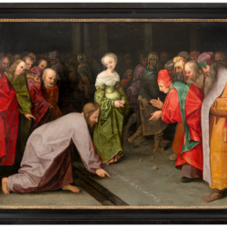 Christ and the Woman Taken in Adultery framed